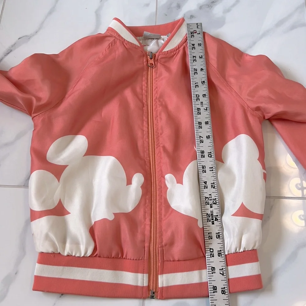 Junk Food Disney Minnie & Mickey Mouse Zip Up Bomber Jacket Girls S